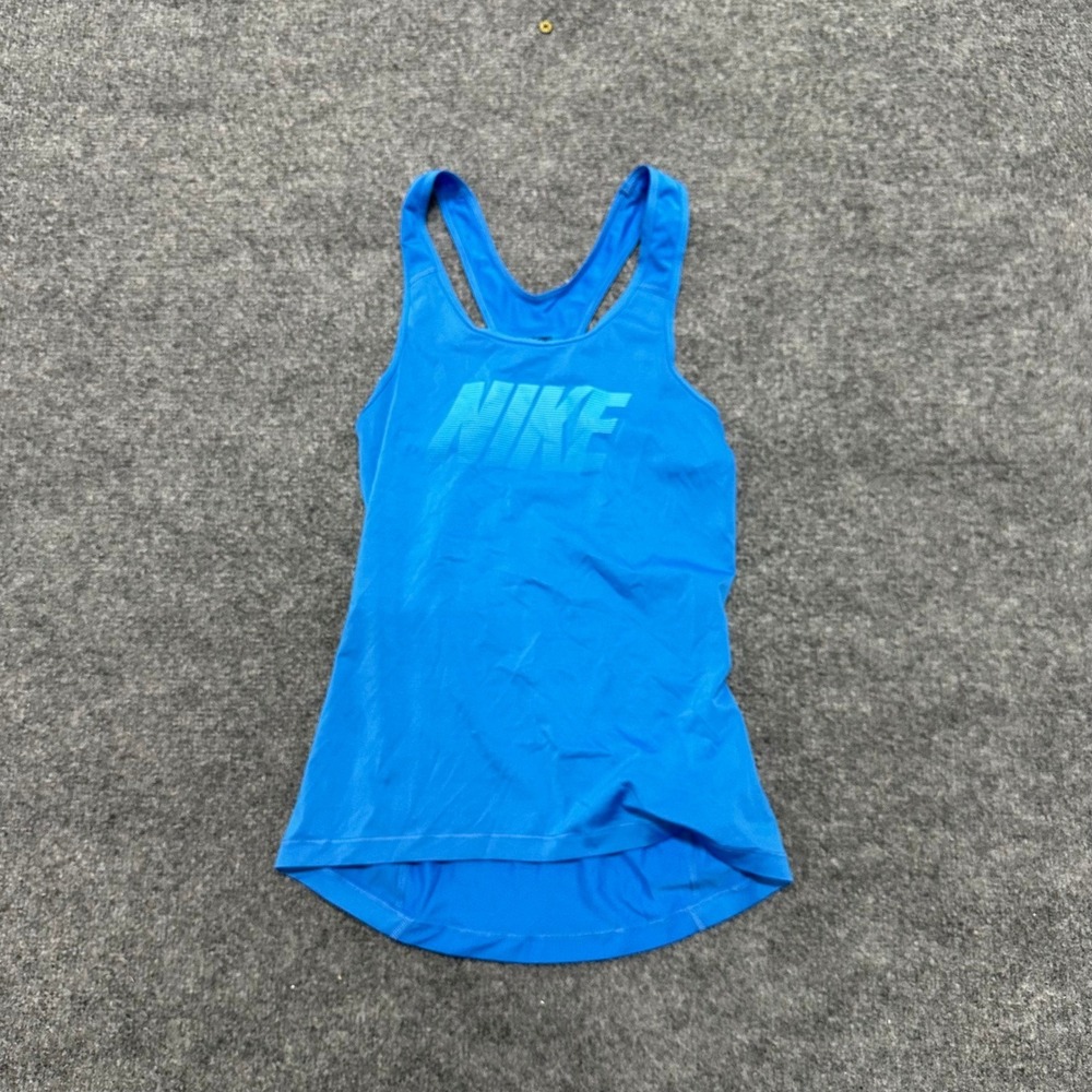 Nike Tank Top Womens Size XS Blue Pro Racerback Mesh Athletic Training Gym Shirt
